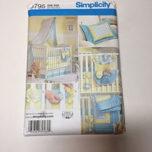 Simplicity 3795 Nursery Accessories Quilt Pillow Crib Sheet Dust Ruffle Canopy - £10.25 GBP