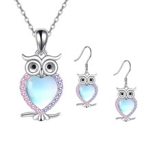 3 pc Silvery Owl-Shaped Necklace &amp; Earrings Set - New - $16.99