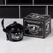Alchemy Gothic China MRB2 Bat Broth Bowl &amp; Spoon Set Oven Microwave Hear... - $34.00