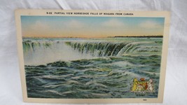 F H Leslie Linen Postcard S-22 Partial View Horseshoe Falls Niagara From Canada - £2.37 GBP
