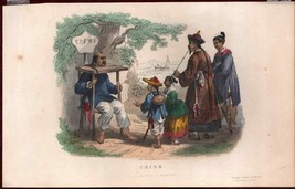 An item in the Art category: 1844 China Prisoner Family Children Copperplate Engraving Coloured