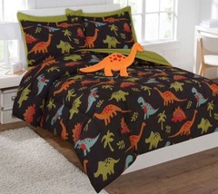 DINOSAURS BROWN KIDS BOYS CHIC COLLECTION COMFORTER SET 8 PCS FULL SIZE - $54.45