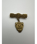 Antique Gold IHS Christianity Holy Grail Cup Chalice Pin / Medal 3cm BB11 - $141.16