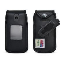 At&amp;T Cingular Flip Iv 4 Black Leather Case Removable Belt Clip - £29.75 GBP