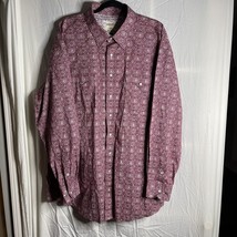 Panhandle Rough Stock Men&#39;s Shirt Sz 2XL Burgundy Pearl Snap Button Up Western - £24.82 GBP