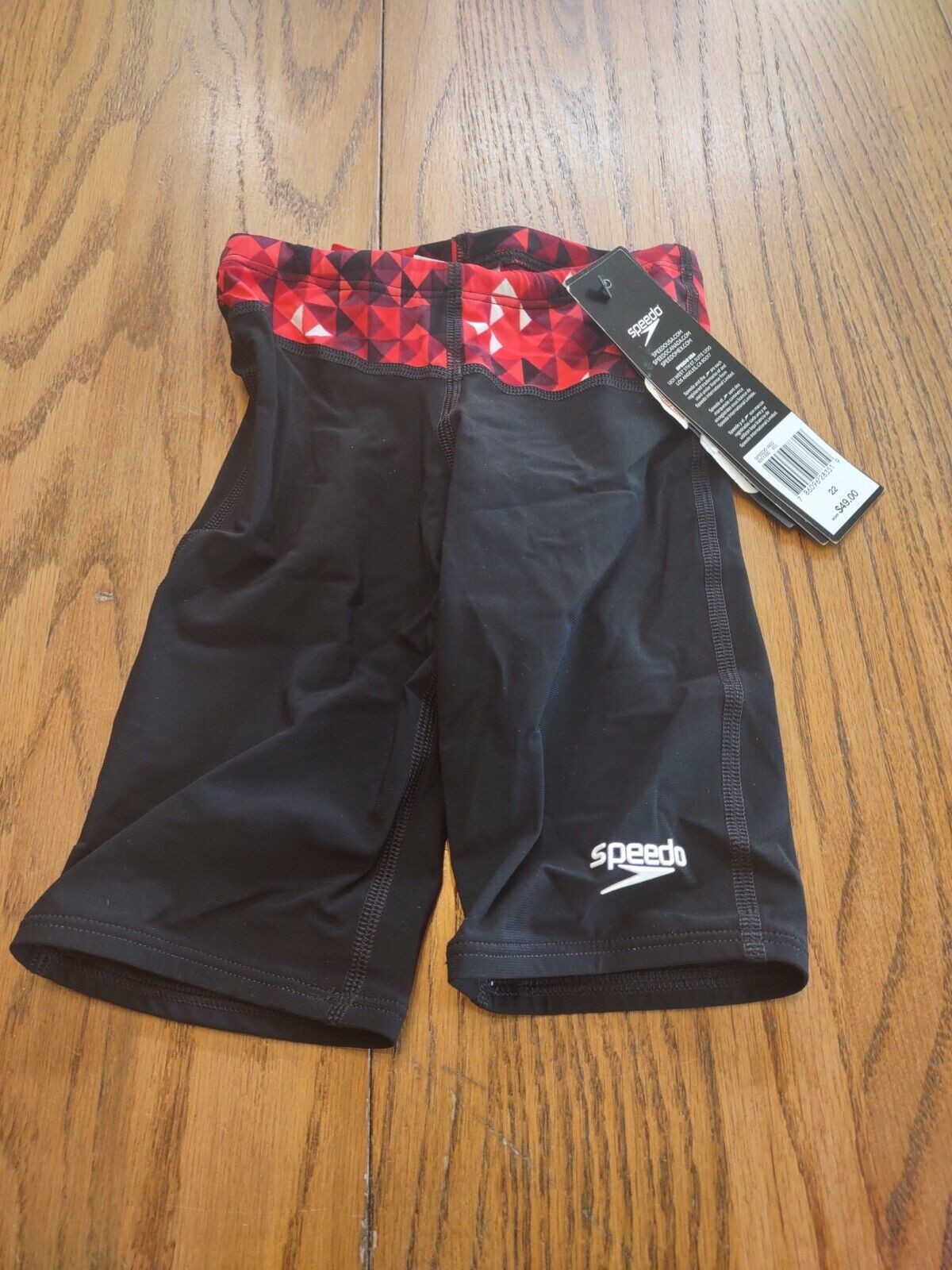 Speedo Size 22 Boys Red And Black Swim Shorts - $48.51