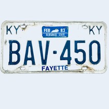 1983 United States Kentucky Fayette County Passenger License Plate BAV-450 - €9,44 EUR