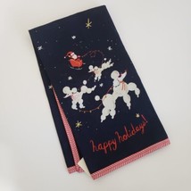 Anthropologie Pretzel Dashing Poodles Holiday Dogs Christmas Dish Towel NEW - £26.90 GBP