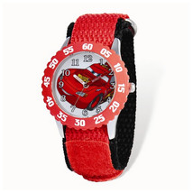 Disney Cars Lightning McQueen Red Nylon Time Teacher Watch - £33.57 GBP