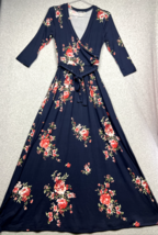 Reb &amp; J Maxi Stretchy Dress Womens  S Floral Navy Bohemian Chico Beach Summer - $33.98