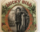 Lucky Bill Embossed Cigar Label Antique Young Boy - $5.93