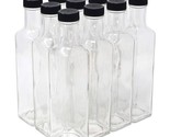 - Clear Glass Quadra Bottles, 250Ml, Black Caps (8.5 Fl Oz) - Case Of 12 - £33.80 GBP