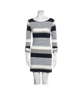 Melissa Odabash Women M Mini Sheath Dress Striped Stretch Boat Neck Blue... - $21.99