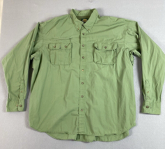 Cabelas Fishing Shirt Mens 3XLT Moss Green Vented Roll Tab Long Sleeve - £16.92 GBP