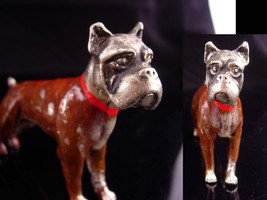 Antique Boxer statue / Vintage BullDog figure /  Dog gift /  Breeder Ani... - £59.95 GBP