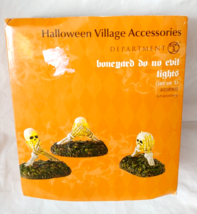 Department 56 Halloween Village Accessories Boneyard Do No Evil Lights Set Of 3 - £22.40 GBP