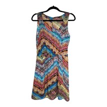 Guess Womens Dress Size 8 Multi Color Colorful Sleeves Sheer Elastic Wai... - £15.53 GBP