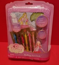 Barbie Doll Craft Activity Rolling Art Desk 12 Dancing Princesses Sticker Crayon - £14.94 GBP