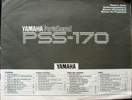 Yamaha PSS-170 Portasound Digital FM Keyboard Original Owners Manual Users Guide - £19.32 GBP