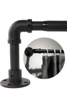 Curtain Rod Industrial Style Adjustable 29-50 inches Black - $7.85