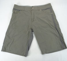 Kuhl Radikl 12&quot; Inseam Shorts Men&#39;s Size 36 Stretch Panel Color Green Long - £22.38 GBP