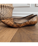 Donald J Pliner Italy Basketweave Leather Pointy Toe 3/4” Wedge Flats 7.5 - $669.60 MXN