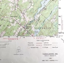 Map Vassalboro Maine 1956 Topographic Geological Survey 1:62500 22 x 18&quot; TOPO2 - £35.58 GBP
