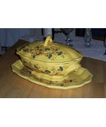 Antique Lelex Salins France Ceramic Plater &amp; Lidded Vegatable/Soup Turee... - $1,095.59 MXN