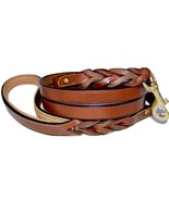 Shwann Heavy Duty Leather Braided Dog Leash, Brown 6ft x 3/4 &quot; Easter gift - $66.75 CAD