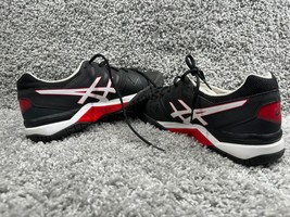 Asics Mens Size 11.5 Black Sunrise Red Colorblock Running Shoes Lace Up ... - $28.42