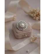 Vintage Pearl &amp; Crystals Filigree Brooch Silver Tone Downton Abbey Gilde... - $19.99