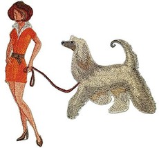 Amazing Custom Dog [Fashionista and Afghan Hound ] Embroidered Iron On/Sew Patch - £15.12 GBP