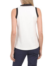 NWT BELYN KEY Chalk White Black Mandarin Sleeveless Golf Shirt XS S M L XL XXL image 2
