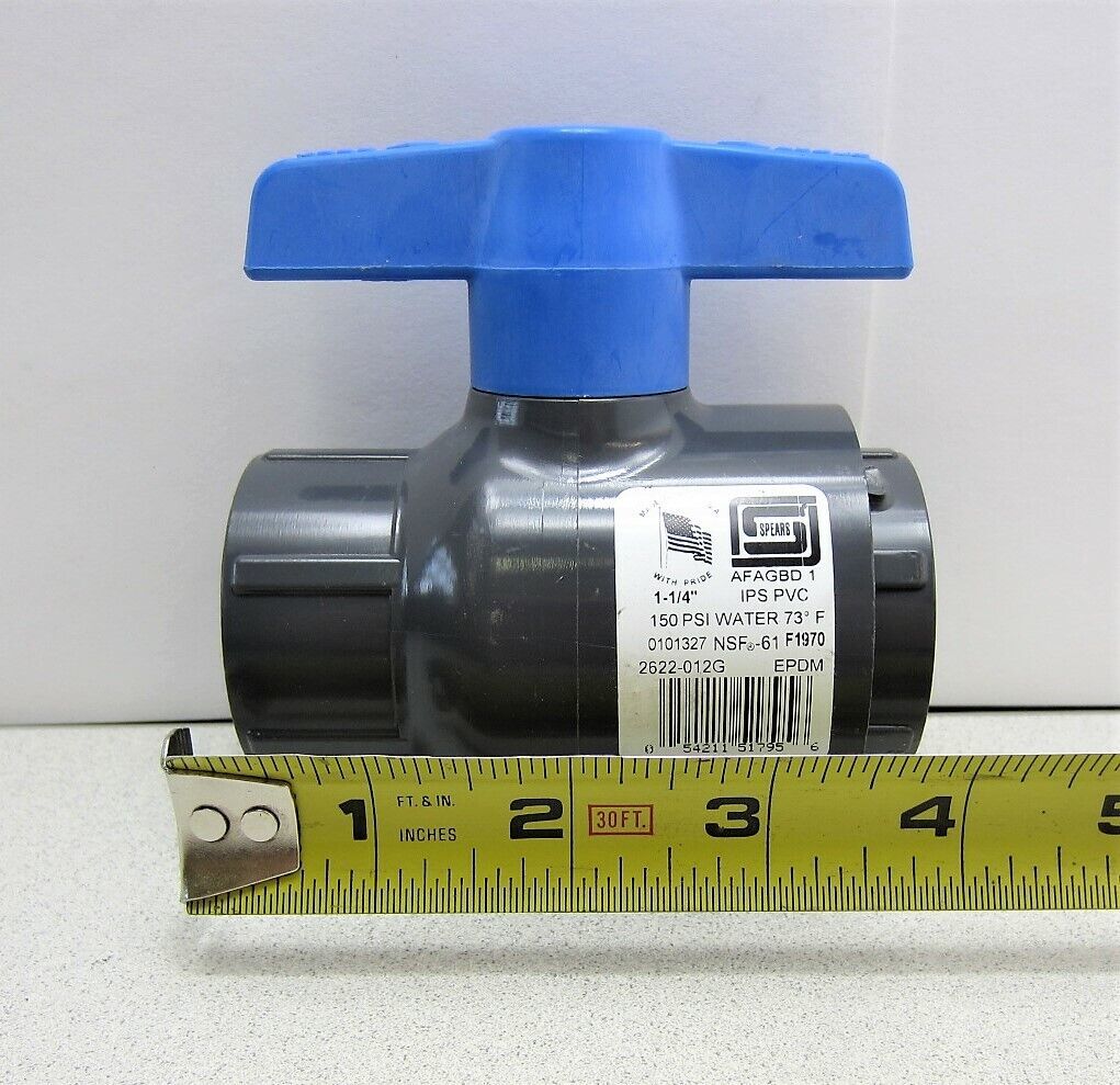 Spears 2622-012G 1 1/4&quot; PVC Utility Ball Valve Socket New - $16.57