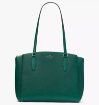 NWB Kate Spade Monet Large 3 Compartment Green Leather Tote WKRU6948 Gift Bag FS - £138.48 GBP
