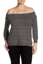 Nwt Lucky Brand Off The Shoulder Striped Top Long Sleeve Women 3XLarge Shirt - £28.60 GBP