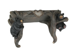 Wood Love To Hang Out Black Bear Decorative Shelf Wall Sculpture - £47.47 GBP