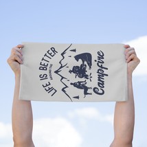 Life is Better Around the Campfire White and Blue Campers Rally Towel - £13.99 GBP