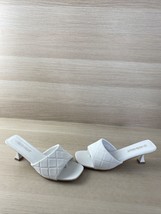 Olivia Miller White Synthetic Leather Open Toe Slip On High Heels Women&#39;s Size 9 - £9.35 GBP