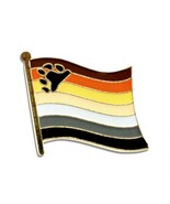 BEAR PRIDE FLAG PIN 0.5&quot; Hat Lapel Tie Tack Badge LGBTQ Gay Bisexual Bro... - $7.95