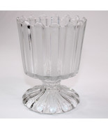 Vintage Glass Bowl Dish Candy Candle Holder With Stripes Rare Glass Cand... - $9.51