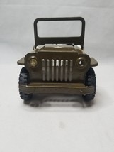 Vintage Tonka Army Jeep GR2-2431 Pressed Steel Green Military Toy No Top... - $39.60