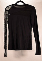 Alala Womens Black Mesh Polka Dot LS Sleeve Blouse Top Shirt S - $49.50