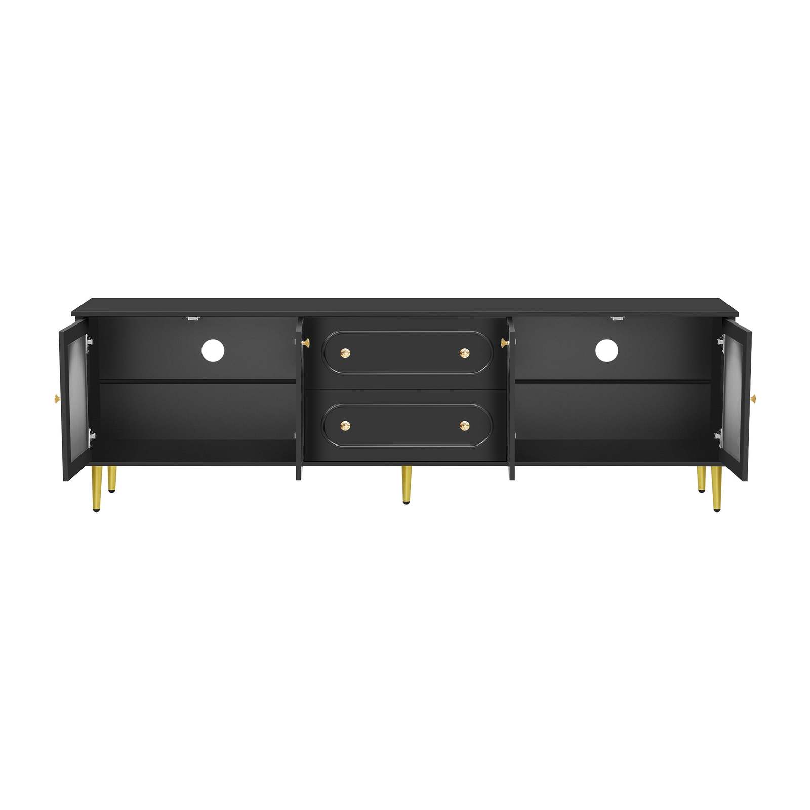 U-Can 78.7" Modern TV Stand Cabinet for 80" TV - Fluted Glass Doors Item image 9