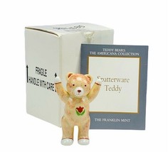 Franklin Mint Teddy Bear figurine americana collection box coa nib Spatterware - £31.25 GBP