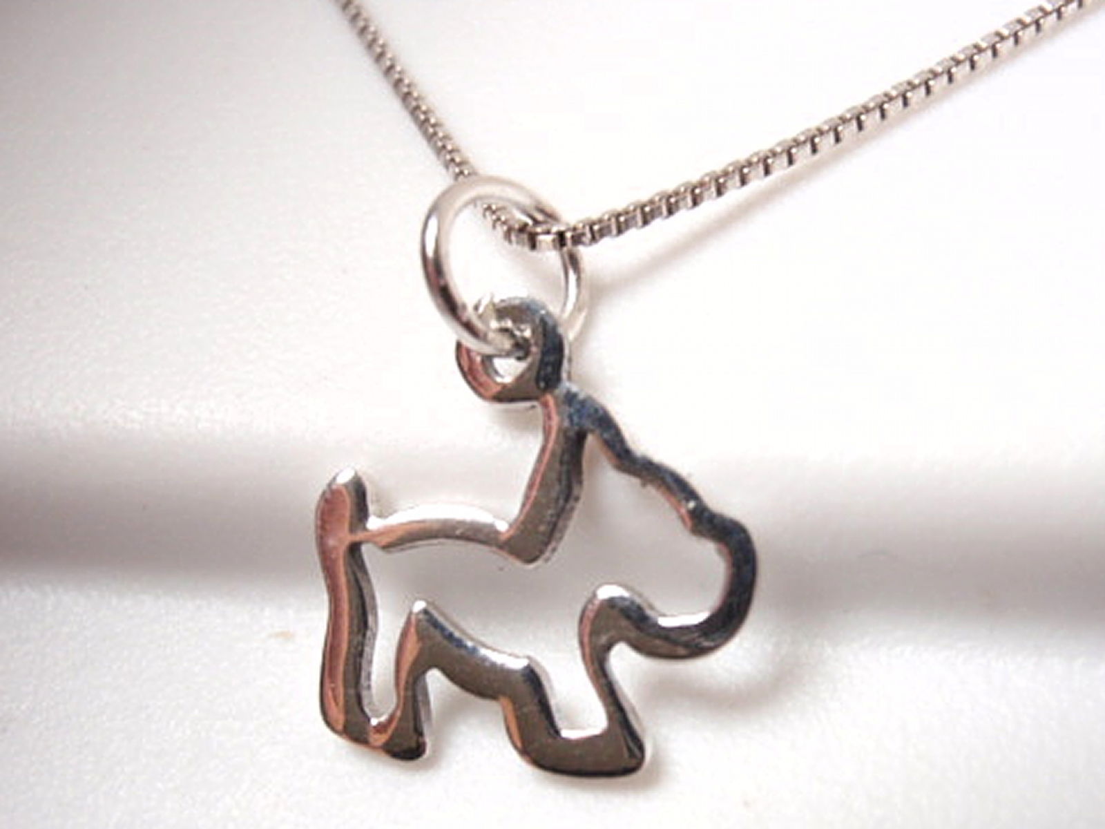 Very Small Cut Out Dog Necklace 925 Sterling Silver Corona Sun Jewelry puppy - $10.79