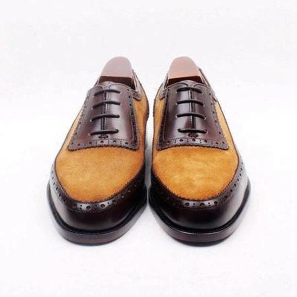 New Handmade men two tone shoes, men brown leather shoes, dress leather shoe for