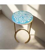 Heritage inlay in floral pattern wooden plant stand or side table - €360,00 EUR+