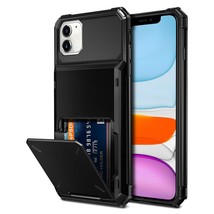 Case For Iphone 11 Case Protective Wallet 4-Card Holder Id Slot Flip Door Hidden - £16.46 GBP