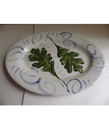 Asheville Tileworks and Pottery Oval Dinner Plate Platter Oak Leaves 13&quot; - $19.79